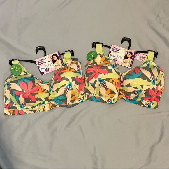Kindly Yours Colorful Floral Women's Bra (set of 2) size XXXL - Picture 1 of 9